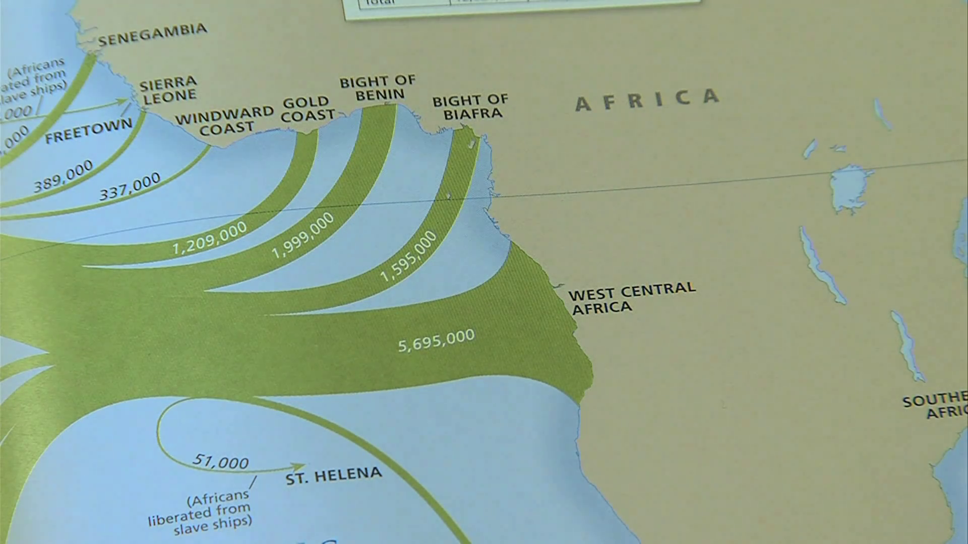 Map showing the number of slaves taken from West Africa (from the Atlas of the Transatlantic Slave Trade)