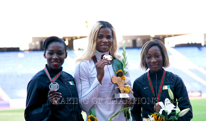 Okagbare was Nigeria’s sole medallist in the women's 100m final, while the Ivorian duo of Murielle Ahouré and Marie J Ta Lou won silver and bronze respectively.
