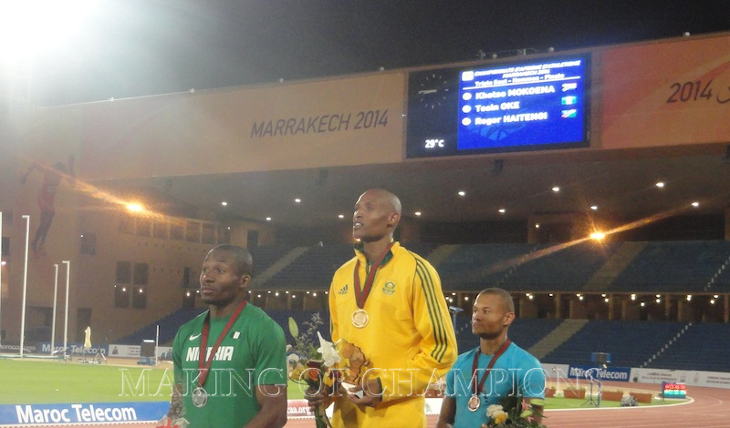 Mokoena won gold ahead of Nigeria's Tosin Oke.