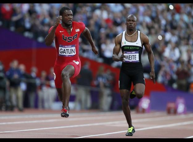 Ben Youssef Meite competed alongside USA’s Justin Gatlin in the men's 100m semi-final at the London 2012 Olympic Games.  (Photo Credit: Lucy Nicholson/Reuters).