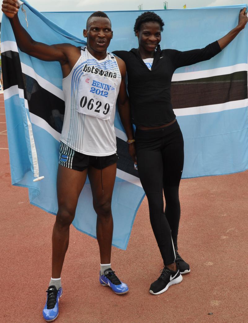 Amantle Monsho and Issac Makwala grabbed a double for Botswana in the 400m at the 2012 African Championships in Benin. (Photo Credit: www.athleticsafrica.com)