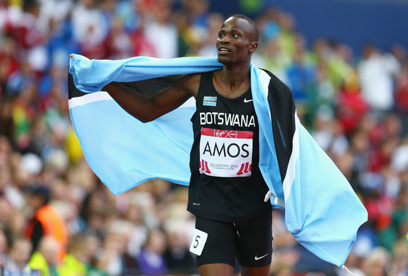 Nijel Amos celebrates winning the Commonwealth Games gold in the Men's 800m. (Photo Credit: Cameron Spencer/Getty Images Europe)