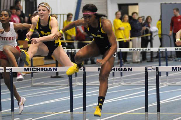 Ofili competes at the 2014 NCAA Indoor Track and Field Championships. (Photo Credit: Ryan Reiss/Michigan Daily)