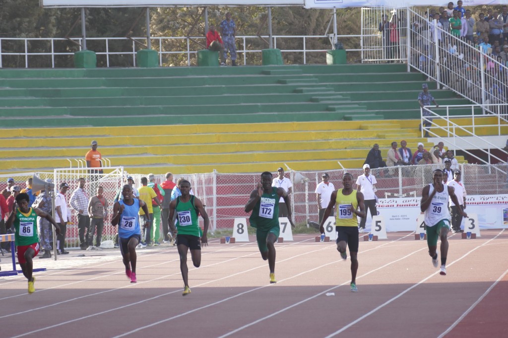 Victor Peka (3rd Right) was impressive in the heats but couldn't replicate same in the semis.