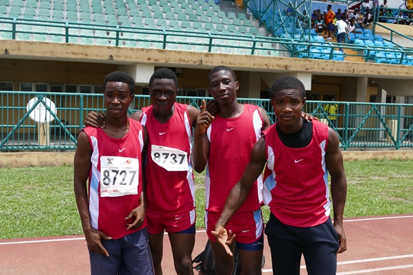 The quartet of Chidozie Uwajimogu, Chinedu Akhigbe, James Ubong and Offiong Ekemini executed the Boys'4x100m race effortlessly.