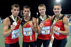 Jonathan, Kevin and Dylan Borlee won Bronze at the 2015 World Relays behind the US and Bahamas. (Photo Credit:Facebook/Borlee Official photos)