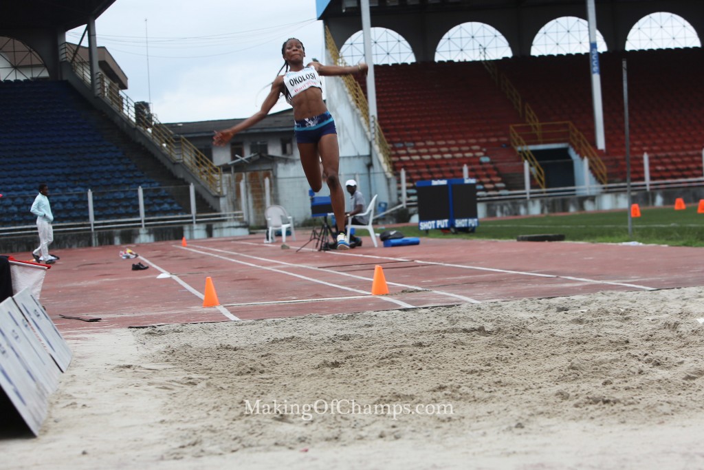 A new champion emerged in the women's Long Jump.