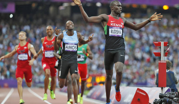 Amos finished 2nd to Rudisha at the London 2012 Olympics. (Photo Credit: Reuters)