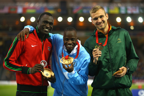Amos beat Rudisha to the Commonwealth title in 2014. (Photo Credit: Getty Images)