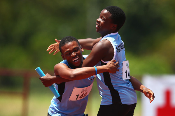 Botswana's 4x100m team celebrate their victory in Samoa. (Photo Credit: Getty Images)