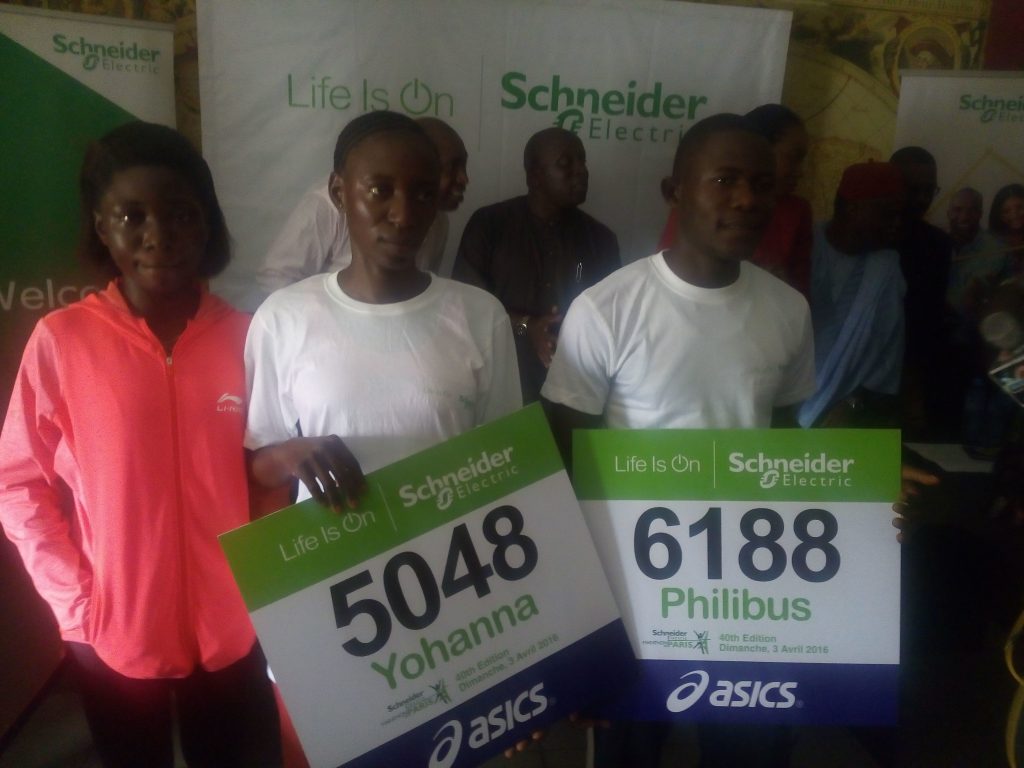 Oluwaseun (L) poses alongside Yohanna and Sharubutu.