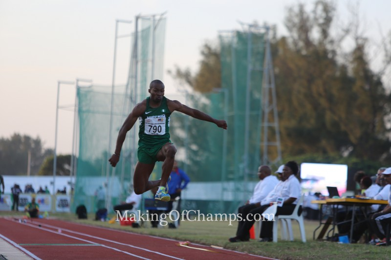 Tosin Oke reclaimed his Triple Jump title from Khotso Mokoena.