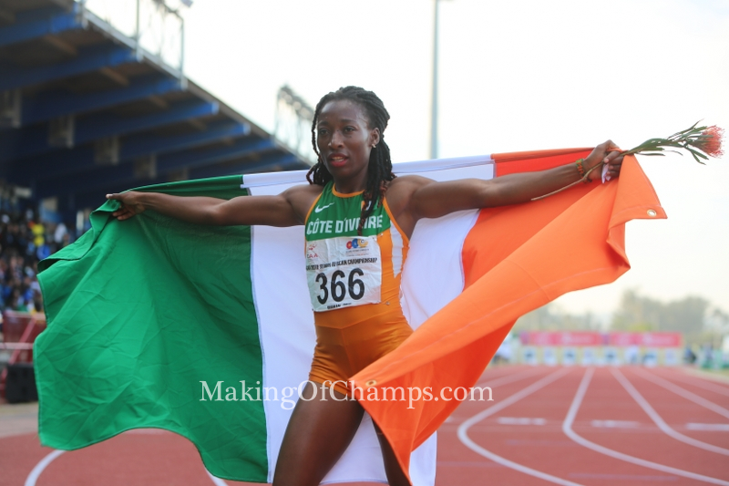 Marie Josee Ta Lou won her first African Championships GOLD medal in Durban.