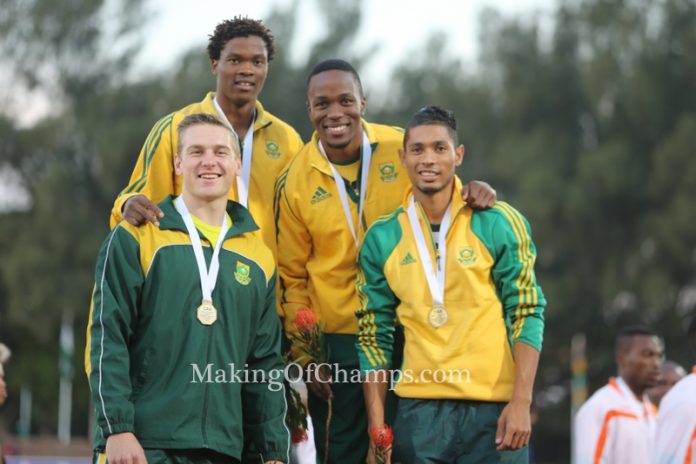 South African 4x100m relay team