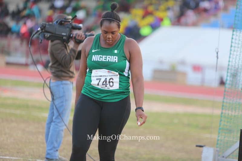 Nwanneka Okwelogu led the way for Nigeria in women's Discus