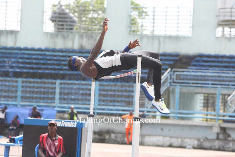 Theddus Okpara winning height of 2.10m