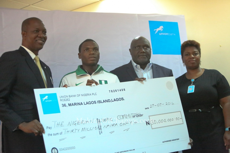 Team Nigeria was gifted with N25 million, and the Nigeria Olympic Committee with N5 million.
