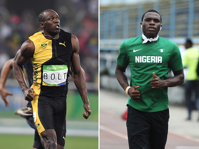 Nigeria's Divine Oduduru will be running in the same heat as Usain Bolt in the men's 200m