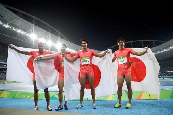 Japan won the men's 4x100m Silver medal behind Jamaica. (Photo Credit: Getty Images)