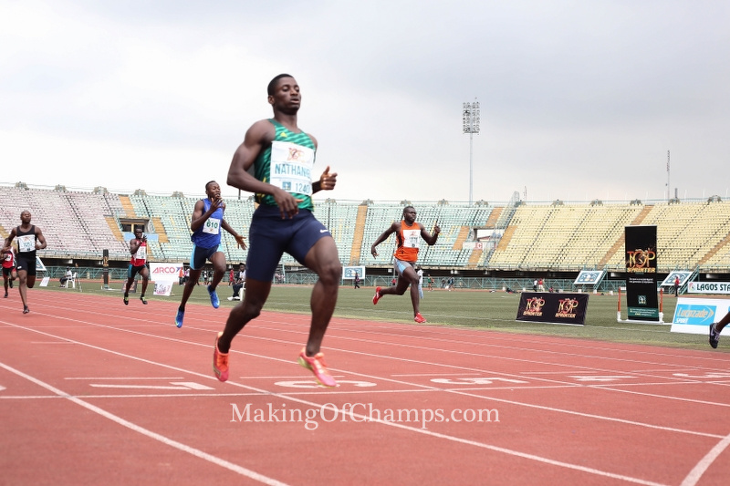 Nathaniel dominated the men's 400m final on Day 2 of competition at the Teslim Balogun Stadium.