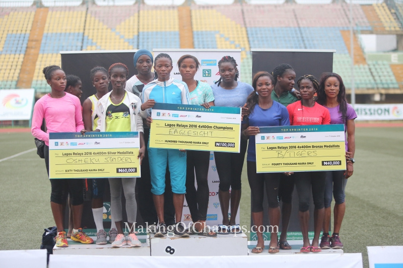 Yinka Ajayi led Eaglesight to victory in the women's 4x400m.