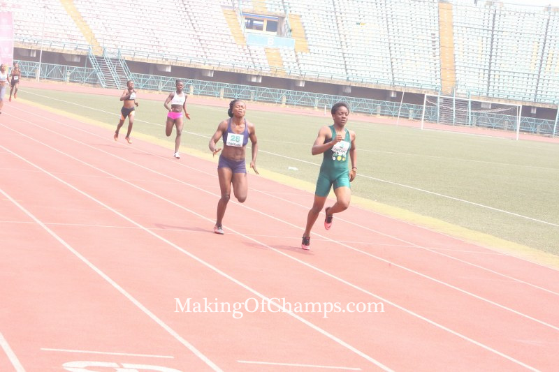 Udo-Gabriel recovered from a losing position to win her 300m race