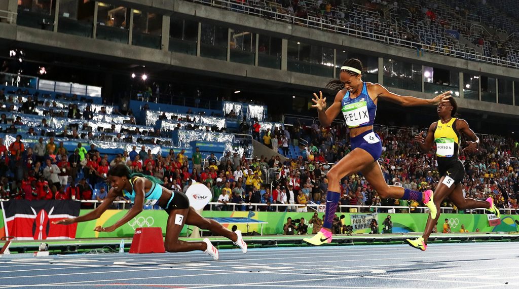 Shaunae Miller's controversial dive secured her the GOLD medal in Rio. Photo Credit: Getty Images