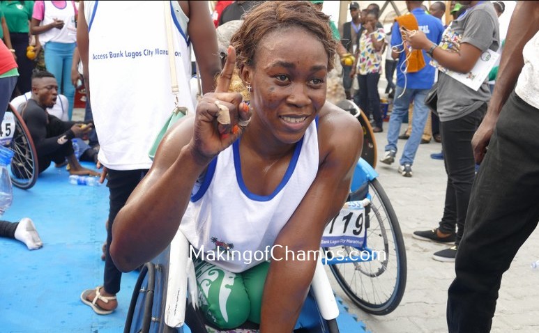 Babalola was pleased with her performance at the Access Bank Wheelchair race.