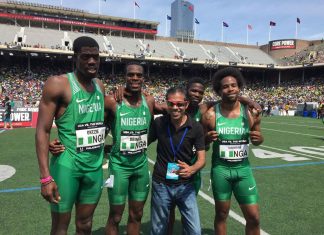 Team Nigeria finishes 3rd in the Men’s Sprint Medley at Penn Relays