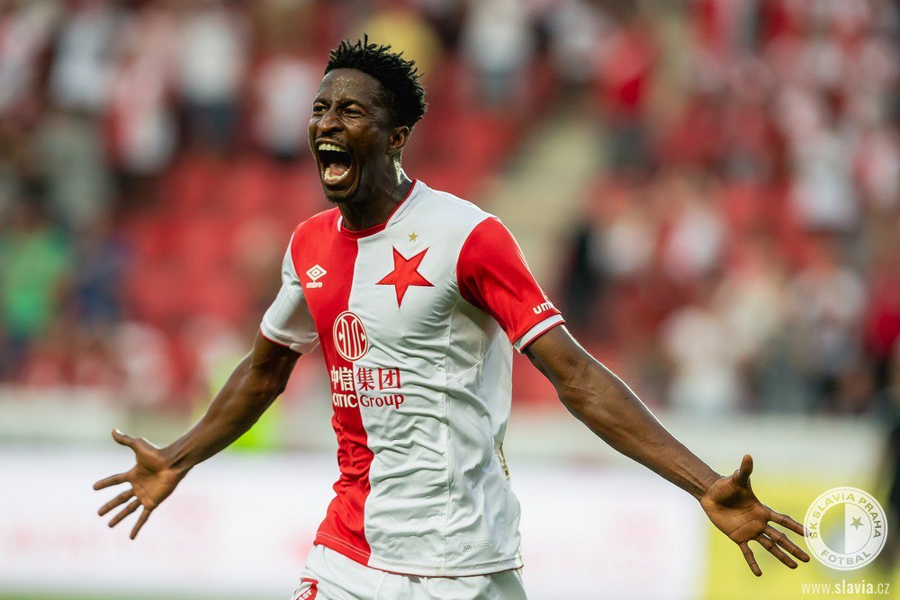 Peter Olayinka scores in Slavia Prague's 5-1 demolition of FK Teplice -  MAKING OF CHAMPIONS