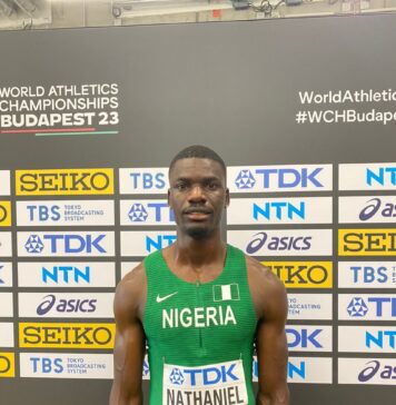 Nathaniel qualifies for men’s 400mH semis with 8th fastest time at Budapest ’23 World Championships