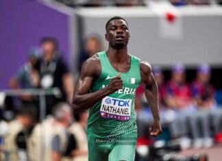 Nathaniel makes history as the first Nigerian finalist in men’s 400mH since 1987!